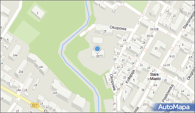 Olsztyn, Okopowa, 16, mapa Olsztyna