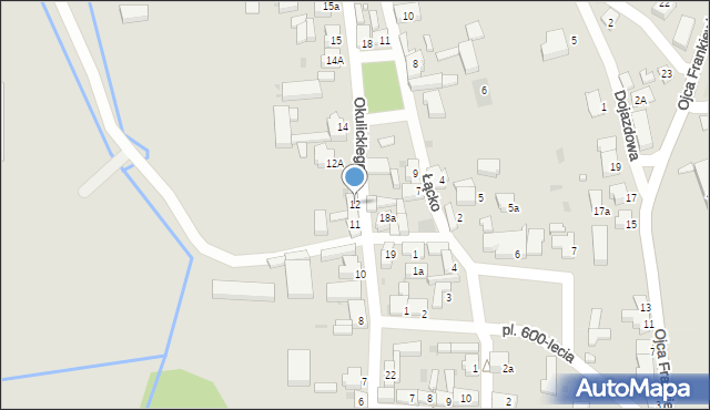 Osieczna, Okulickiego Leopolda, gen., 12, mapa Osieczna
