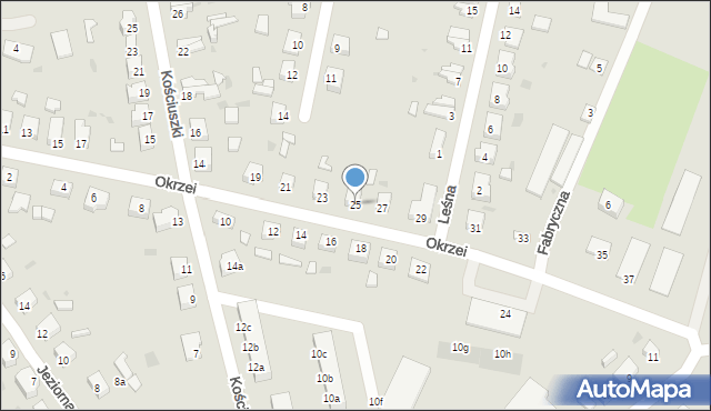 Ośno Lubuskie, Okrzei Stefana, 25, mapa Ośno Lubuskie