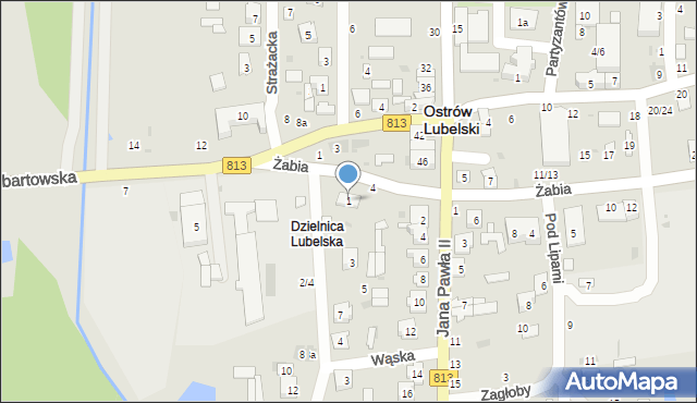 Ostrów Lubelski, Okopowa, 1, mapa Ostrów Lubelski