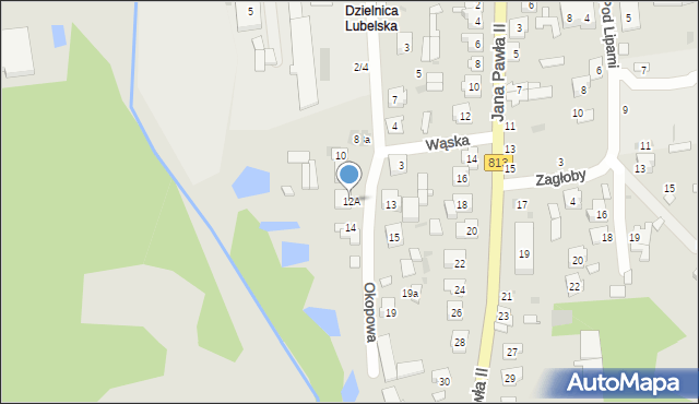 Ostrów Lubelski, Okopowa, 12A, mapa Ostrów Lubelski