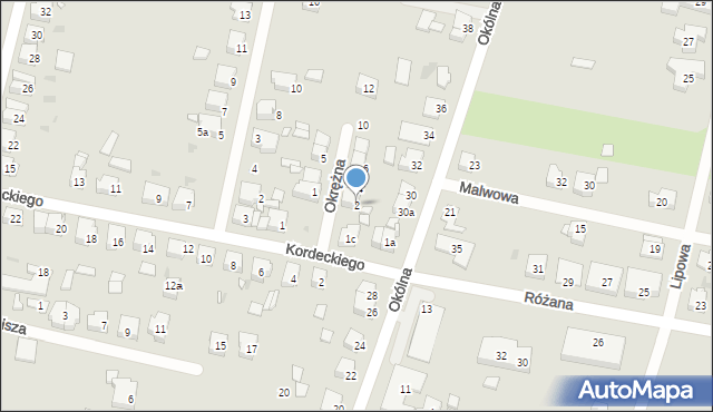 Ostrów Wielkopolski, Okrężna, 2, mapa Ostrów Wielkopolski