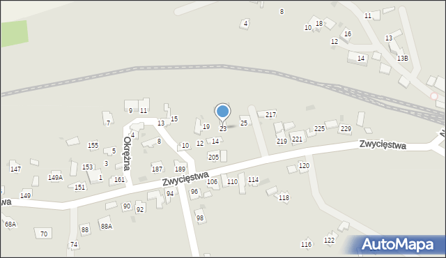 Oświęcim, Okrężna, 23, mapa Oświęcimia