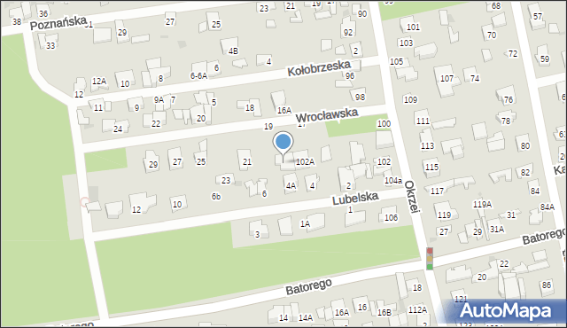 Otwock, Okrzei Stefana, 102B, mapa Otwock