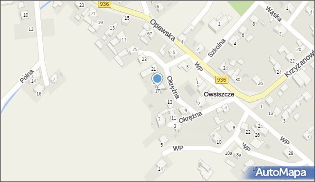 Owsiszcze, Okrężna, 17, mapa Owsiszcze