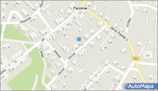 Paczków, Okrzei Stefana, 6, mapa Paczków