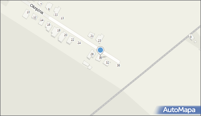 Pianowo, Okrężna, 30, mapa Pianowo