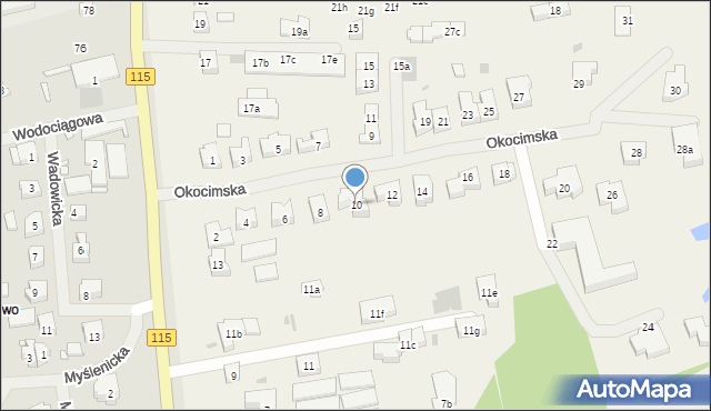 Pilchowo, Okocimska, 10, mapa Pilchowo