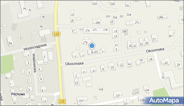 Pilchowo, Okocimska, 5, mapa Pilchowo