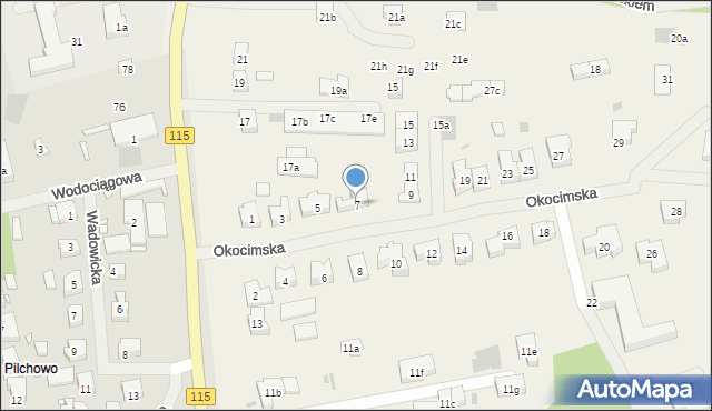 Pilchowo, Okocimska, 7, mapa Pilchowo