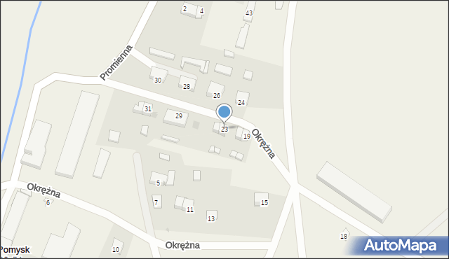 Pomysk Wielki, Okrężna, 23, mapa Pomysk Wielki