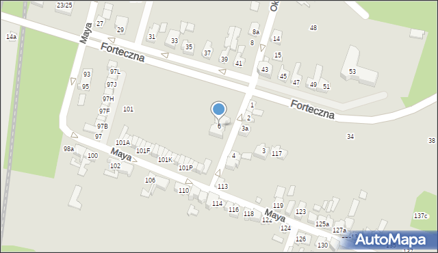 Poznań, Okopowa, 6, mapa Poznania