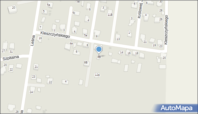 Proszowice, Okulickiego Leopolda, gen., 8B, mapa Proszowice