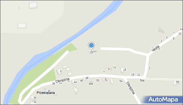 Przemyśl, Okrężna, 23, mapa Przemyśla