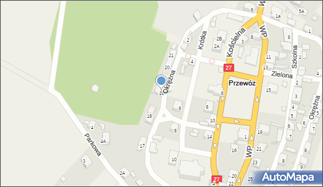 Przewóz, Okrężna, 19, mapa Przewóz