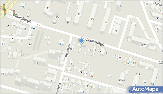 Radom, Okulickiego Leopolda, gen., 77, mapa Radomia