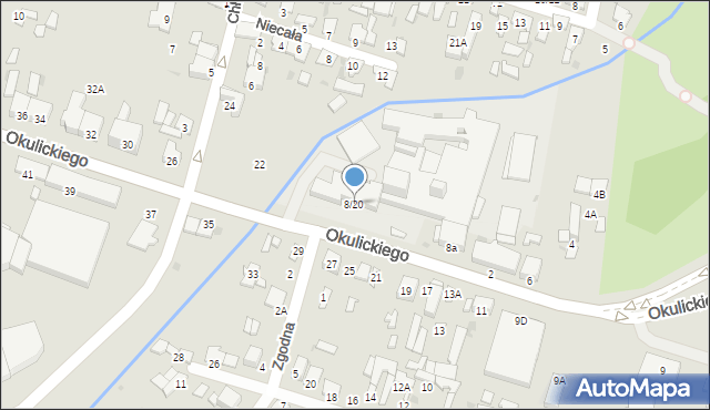 Radom, Okulickiego Leopolda, gen., 8/20, mapa Radomia