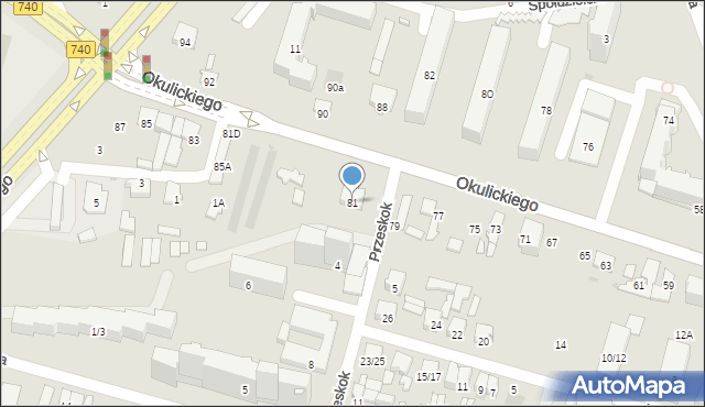 Radom, Okulickiego Leopolda, gen., 81, mapa Radomia