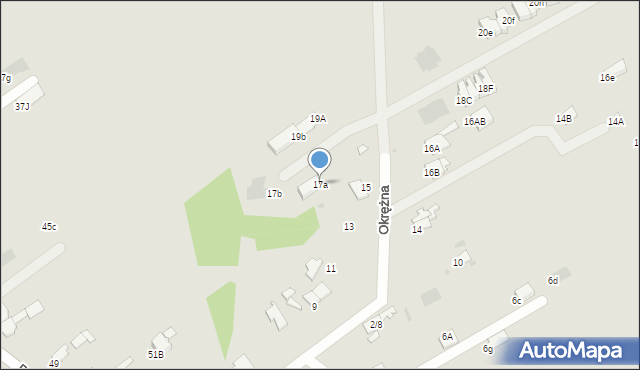 Radom, Okrężna, 17a, mapa Radomia