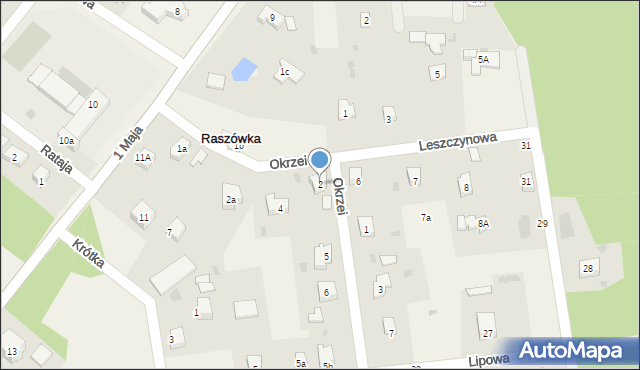 Raszówka, Okrzei Stefana, 2, mapa Raszówka