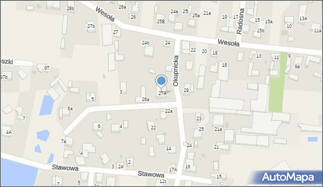 Rędziny, Okupnicka, 27A, mapa Rędziny