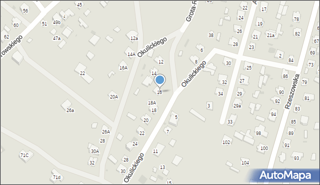Rudnik nad Sanem, Okulickiego Leopolda, gen., 16, mapa Rudnik nad Sanem