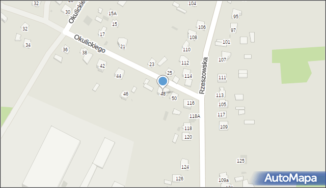 Rudnik nad Sanem, Okulickiego Leopolda, gen., 48, mapa Rudnik nad Sanem
