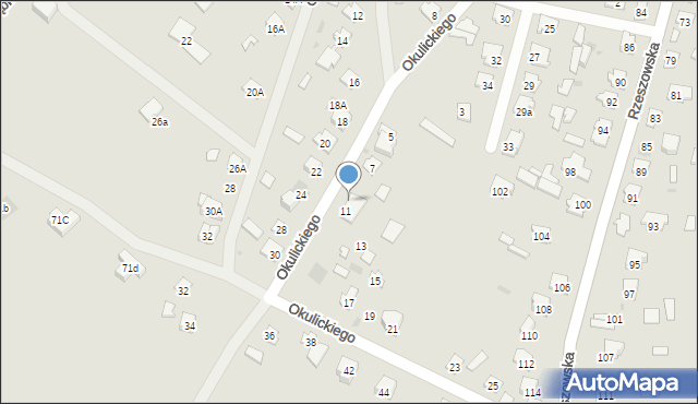 Rudnik nad Sanem, Okulickiego Leopolda, gen., 9, mapa Rudnik nad Sanem