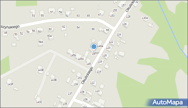 Rybnik, Okulickiego Leopolda, gen., 147, mapa Rybnika