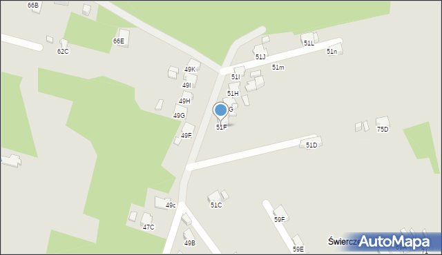 Rybnik, Okulickiego Leopolda, gen., 51F, mapa Rybnika