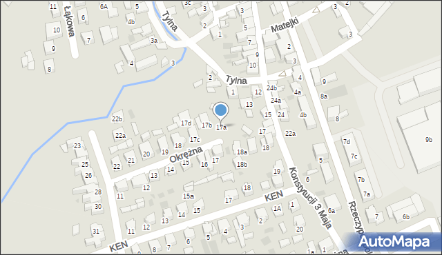 Rydzyna, Okrężna, 17a, mapa Rydzyna