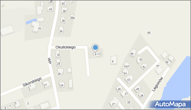 Sierakowice, Okulickiego Leopolda, gen., 7, mapa Sierakowice