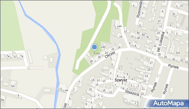 Słomniki, Okrzei Stefana, 26A, mapa Słomniki