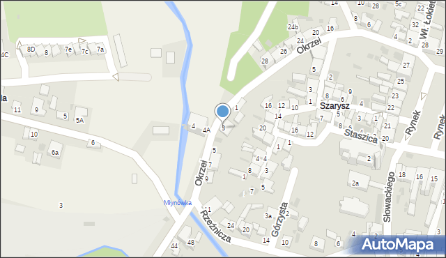 Słomniki, Okrzei Stefana, 3, mapa Słomniki