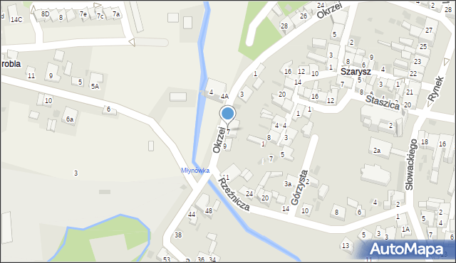 Słomniki, Okrzei Stefana, 7, mapa Słomniki