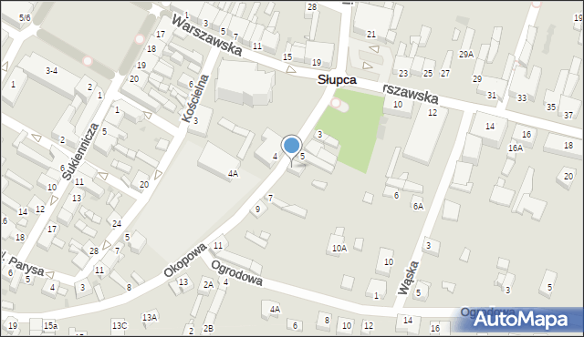 Słupca, Okopowa, 5A, mapa Słupca