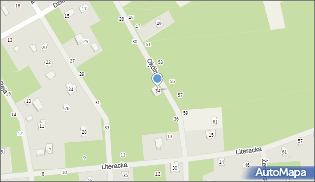 Sokolniki-Las, Okólna, 34, mapa Sokolniki-Las