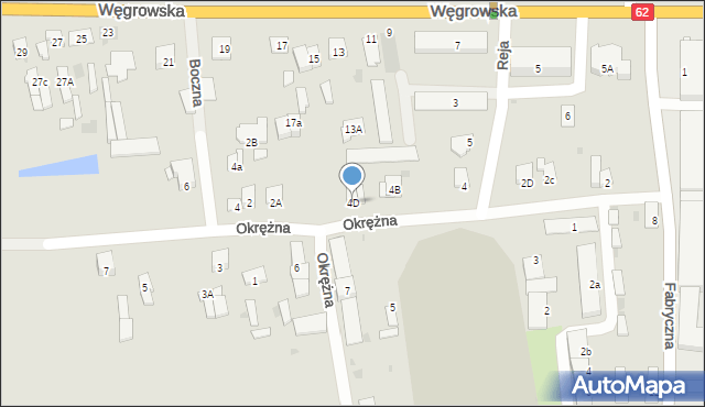 Sokołów Podlaski, Okrężna, 4D, mapa Sokołów Podlaski