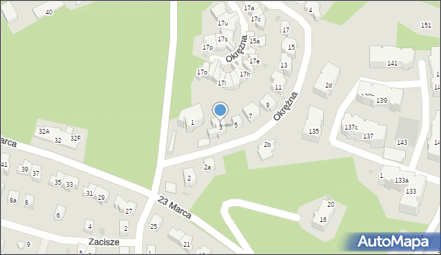 Sopot, Okrężna, 3, mapa Sopotu