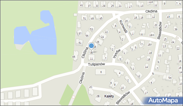 Sosnowiec, Okólna, 30, mapa Sosnowca