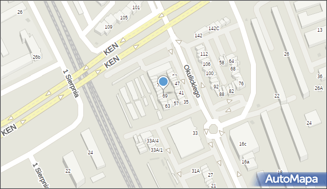 Stalowa Wola, Okulickiego Leopolda, gen., 71, mapa Stalowa Wola