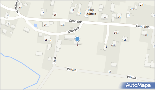 Stary Zamek, Okrężna, 1, mapa Stary Zamek