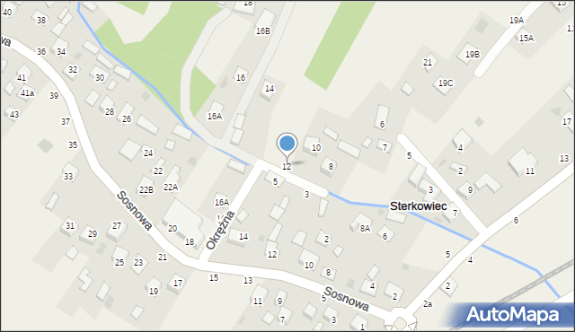 Sterkowiec, Okrężna, 12, mapa Sterkowiec