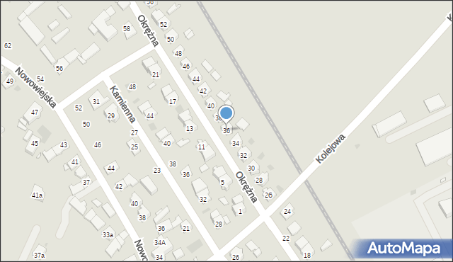 Strzelce Opolskie, Okrężna, 36, mapa Strzelce Opolskie