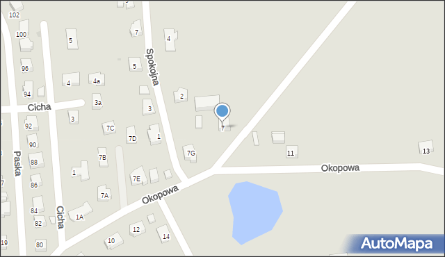 Sulęcin, Okopowa, 7, mapa Sulęcin
