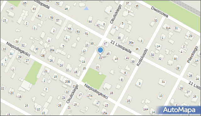 Sulejówek, Okulickiego Leopolda, gen., 11, mapa Sulejówek