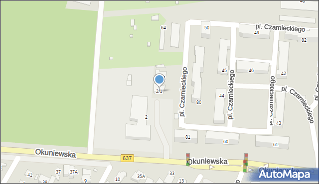 Sulejówek, Okuniewska, 2/1, mapa Sulejówek