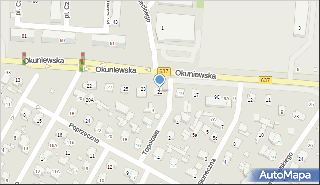 Sulejówek, Okuniewska, 21, mapa Sulejówek