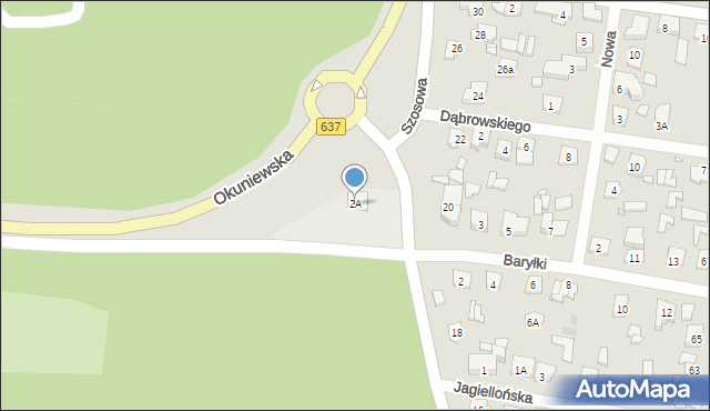 Sulejówek, Okuniewska, 2A, mapa Sulejówek