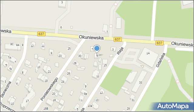 Sulejówek, Okuniewska, 5, mapa Sulejówek